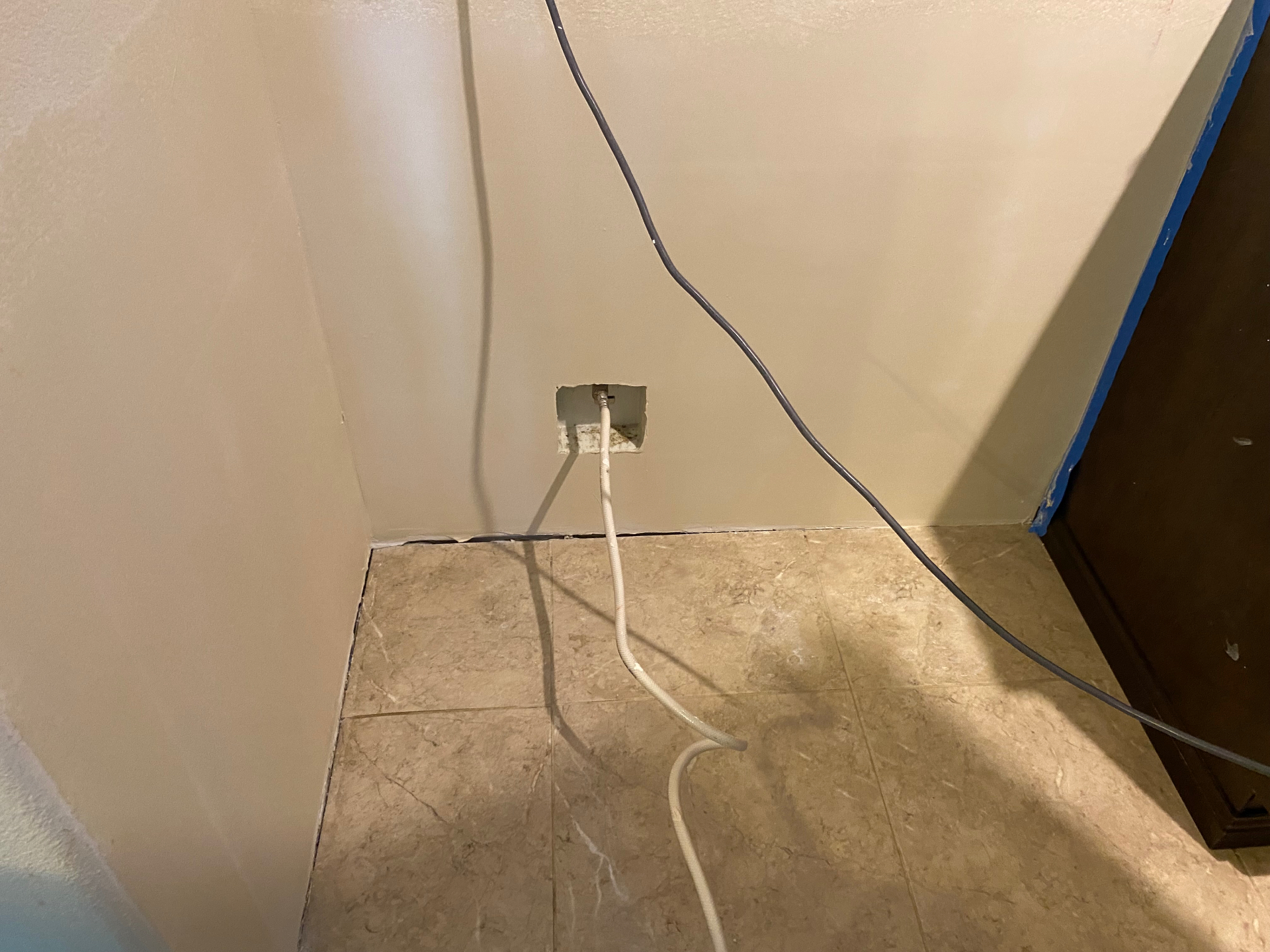 Bathroom with new Sheetrock installed and finished